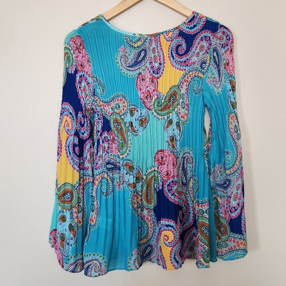 Melissa Paige Long Sleeve Pleated Blouse - Picture 5 of 5